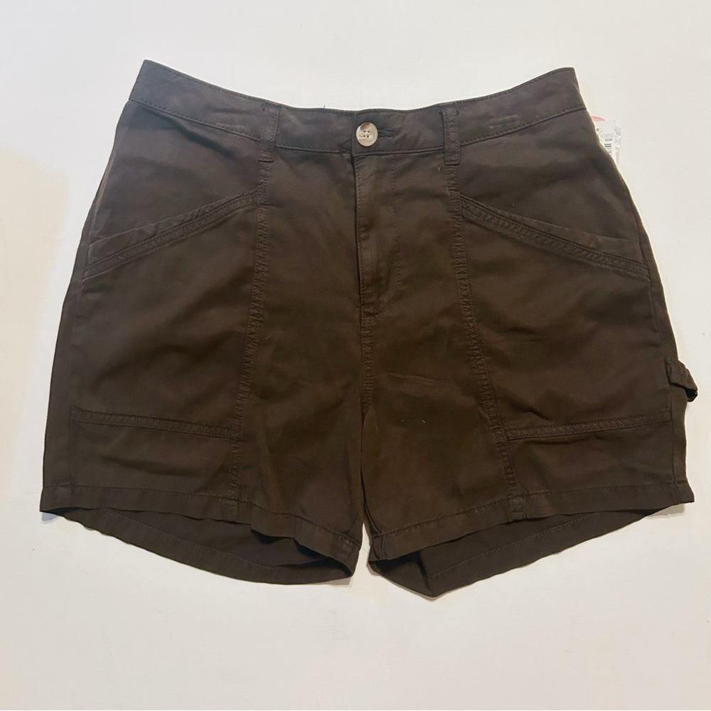 NEW Maurices High Rise Cotton Blend Brown Shorts